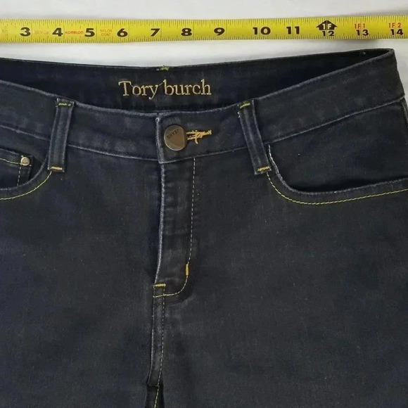 Tory Burch Women's Black Denim Embroidered Jeans M - Picture 3 of 9